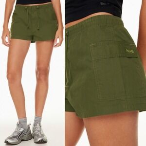 Aritzia TNA Squad Cargo Shorts Olive Green Womens Size Large Army 105932 Boho L